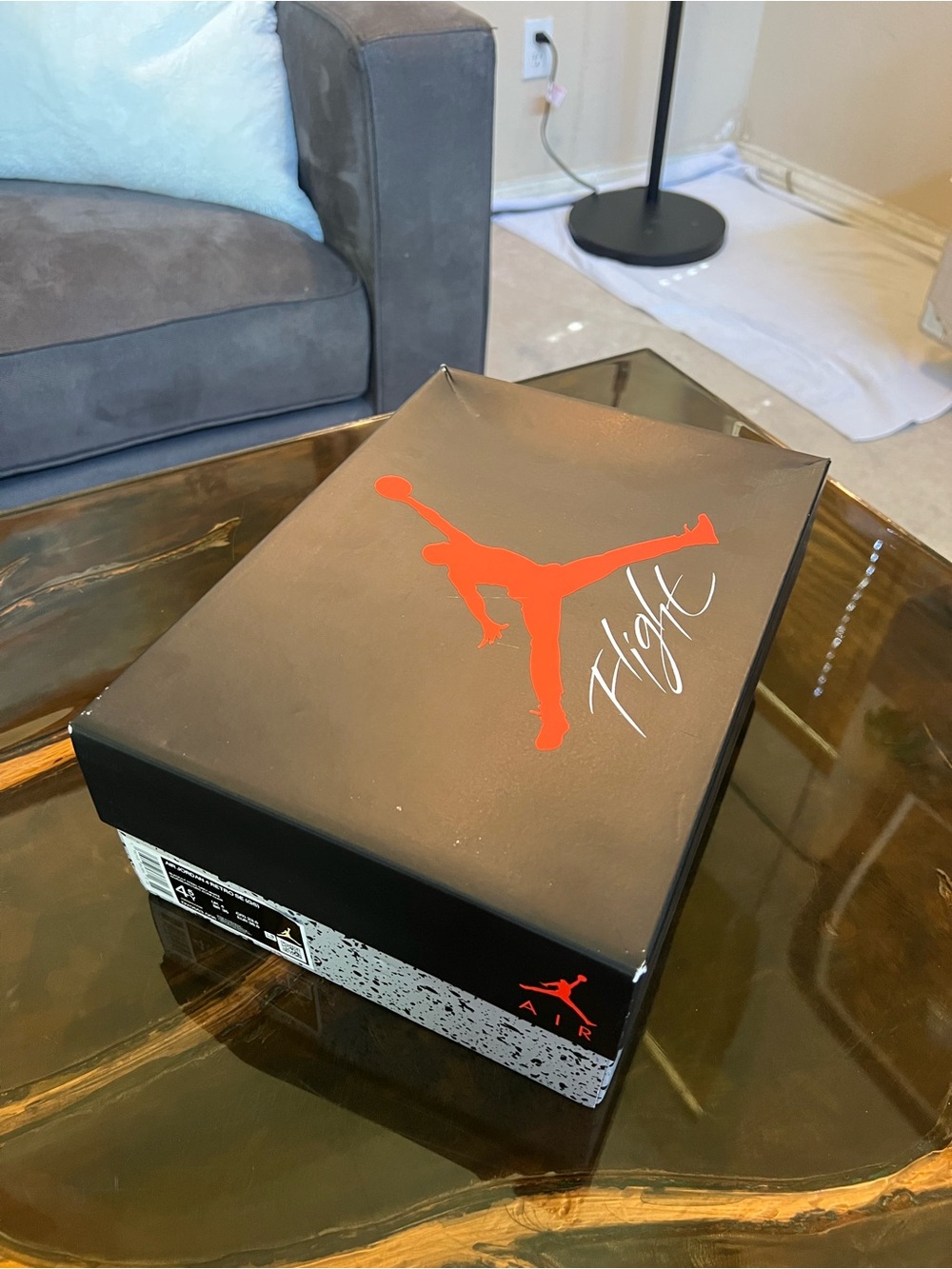 Jordan Black Basketball Sneakers with Orange Accent - Picture 6 of 7